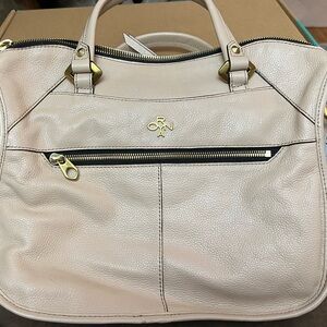 orYANY Cream Leather Shoulder Bag